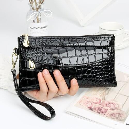1pc Fashion WomenS Wallet Solid Color Crocodile Pattern Card Wallet Clutch Purse Phone Clutch Wallet For Women Ladies