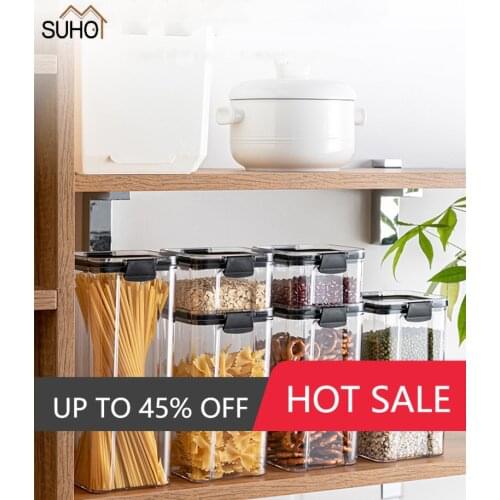 New Food Preservation Storage Box Containers with Lids,Large Kitchen Clear Jar with Airtight Lids for Coffee,Flour,Cookie, Spice