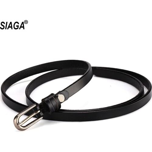 2020 New Ladies Pure Genuine Leather Belt Dresses Female Waist Belts Womens Pin Buckle Metal Thin Belt for Women FCO197