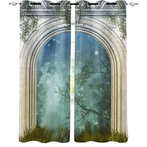 Garden Dream Gate House Modern Blackout Curtains for Living Room Decoration Curtain Bedroom Kids Curtain Drapes