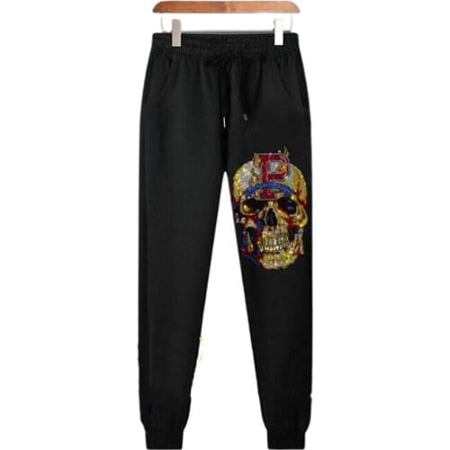 Skull Sweatpants Men Pants Fashions Joggers Pants Male Casual Rhinestones Sweatpants Fitness Track Pants Men Sweat Trouser