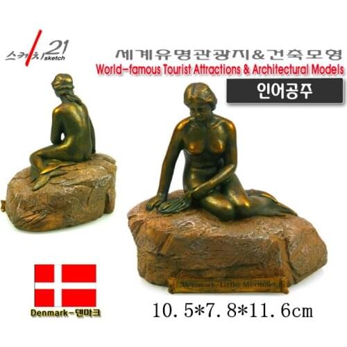 Handmade Resin Crafts World Architecture Denmark Mermaid Statue 2019 New Arrival Home Office Decoration Collection