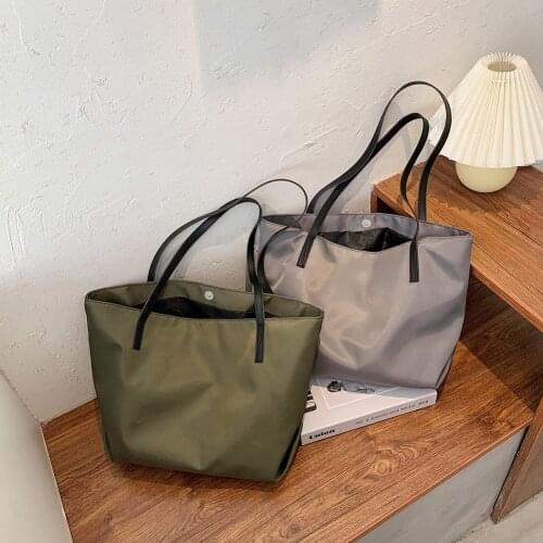 Beach Totes Womens Shopper Bag Shoulder Top-handle Bag Nylon Purses and Handbag Large Capacity Casual Youth Ladies Simple