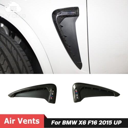 2 PCS Carbon Fiber Car Fender Air Vents For BMW X5 F15 X6 F16 2014 Up
