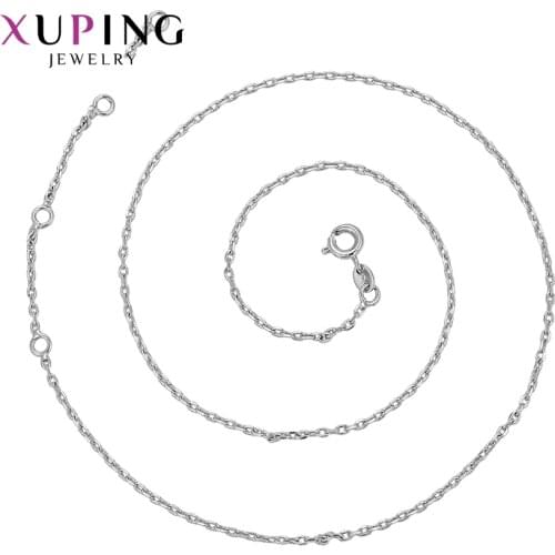 Xuping Fashion Jewelry for Women Simple Design Rhodium Color Plated Necklace Ladies Shining Party Gifts 45125