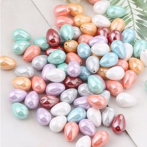 Perle Ceramica Diy Accessories Highlight Candy Color Drop Pearls For Craft Hand-made Korean Head Flower Material Beads 10x14mm