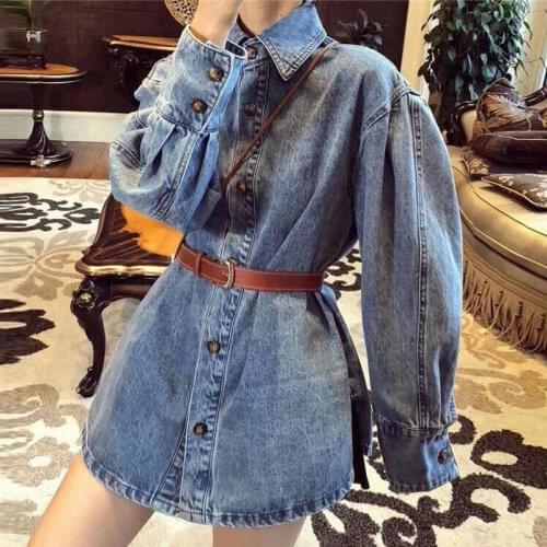 Women Shirt Blouse Spring Loose Denim Shirt Womens Cardigan Blusas Ropa De Mujer
