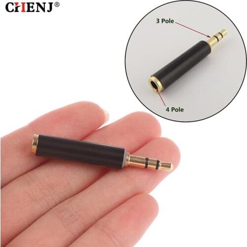 1pcs 3.5mm Stereo 3 Pole Male To 4 Pole 3 Ring Female Audio Adapter Converter Connectors