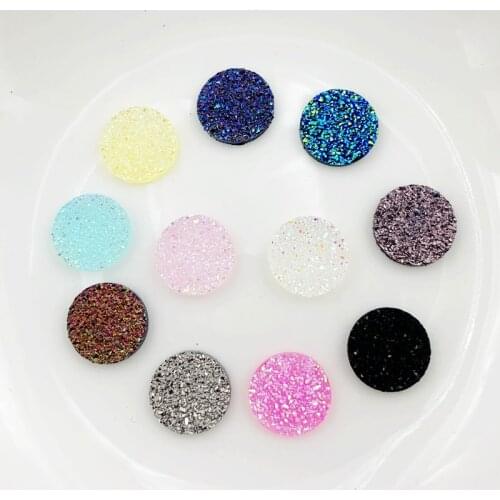 100pcs 10mm Bling AB Resin Round Ore Fine sand surface Flatback Rhinestone Ornaments DIY Wedding rhinestone applique