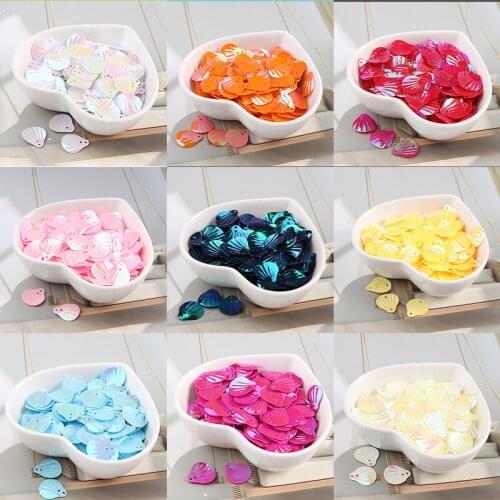 13mm DIY Sequins Shell Shape Colorful Sewing Wedding Dress Accessories Paillettes Decoration DIY Material 120PCS