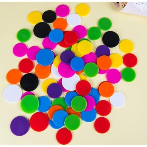 18 Kinds Solid Colors Round Opacification Coins 100 pcs/set 25mm Poker Chips Plastic Game Wholesale