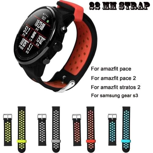 22mm Silicone Strap for Xiaomi Huami Amazfit Stratos 3 Replacement Band Bracelet for Amazfit Pace/Stratos/GTR 47mm Watch Band