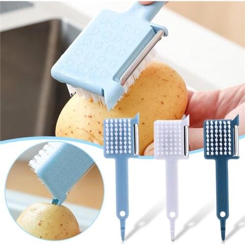 3 in 1 Plastic Vegetable Fruit Peeler Kitchen Multifunctional Peeler Three In One Brush Peeler Potato Slicer Kitchen Accessories