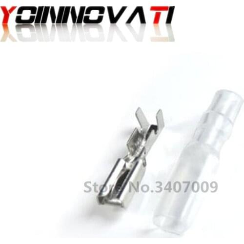 500pcs 2.8 mm with Transparent Sheath Inserted Spring 4.8mm Female connector Terminal Faston with Insulator for Wire