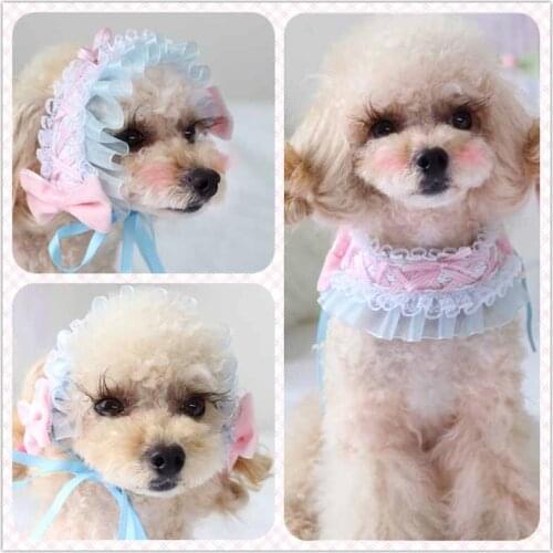 Pet Accessories Lace Dog Bib Dog Jewelry Saliva Towel Pet Clothing Dog Cat Scarf Bib Cute Cartoon Dog Bib bows