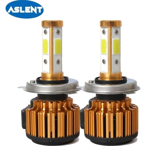 Aslent 2PCS Auto 100W 10000LM H7 LED H4 H11 H8 Car Headlight Bulb 6500K 4sides Automobiles Car Lights 12V 24V Front Fog Light