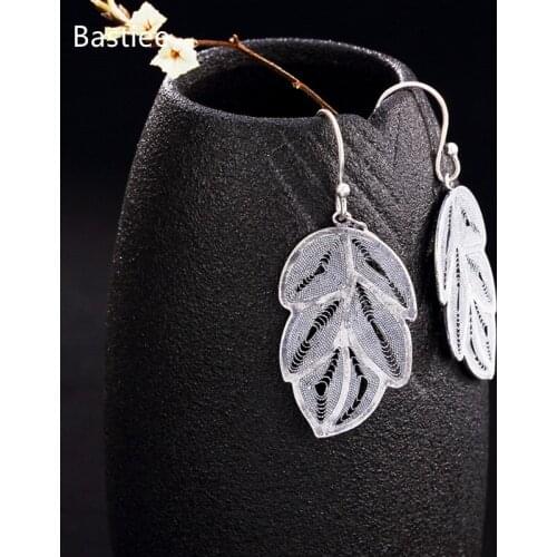 Bastiee Earrings For Women Vintage Silver 925 Jewelry Korean Earrings Dangle Earrings Silver Earrings Geometric