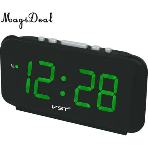 MagiDeal LED Digital Alarm Clock Awake Up Alarm Clock Snooze Alarm Clock for Home Bedroom + 1.8'' Big Display
