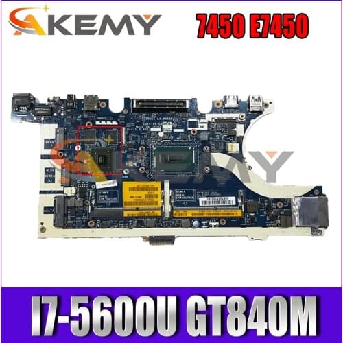 CN-0KVR03 0KVR03 Mainboard For DELL Latitude 7450 E7450 Laptop Motherboard ZBU11 LA-A963P With I7-5600U GT840M 100% Fully Tested