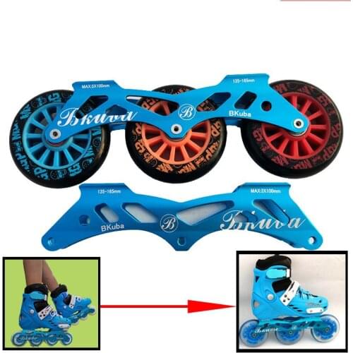 Roller skates big three wheel knife rest roller skate support speed skates deformed aluminum alloy childrens flat hard shell
