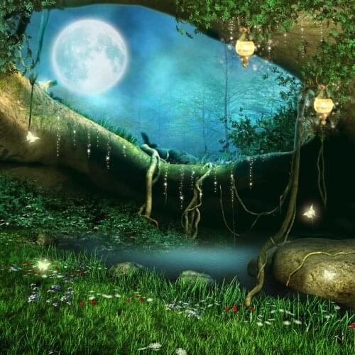 Child fairy-tale backgrounds Photography vinyl fancy moon retro lamp backdrops for photo Studio accessories photophone F-1044