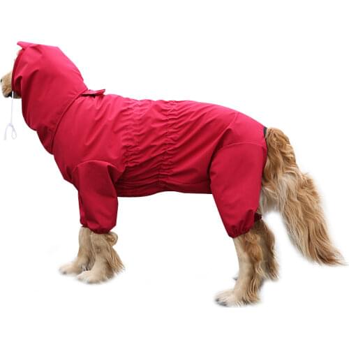 Large Dog Raincoat Big Dog Clothes Waterproof Clothing Bulldog Samoyed Husky Labrador Golden Retriever Costume Jumpsuit Outfit