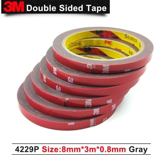 Double sided acrylic foam tape adhesive automotive tape 3m tape 4229P thickness 0.8mm and grey adhesive,Size 8MM x 3M,1pcs/Lot