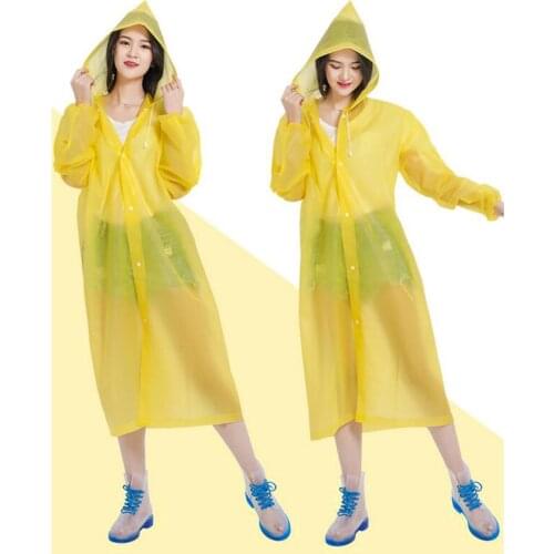 EVA Portable Raincoat, Reusable Rain Poncho with Hoods and Sleeves, Non-Toxic for Outdoor Activities Camping Hiking Travel