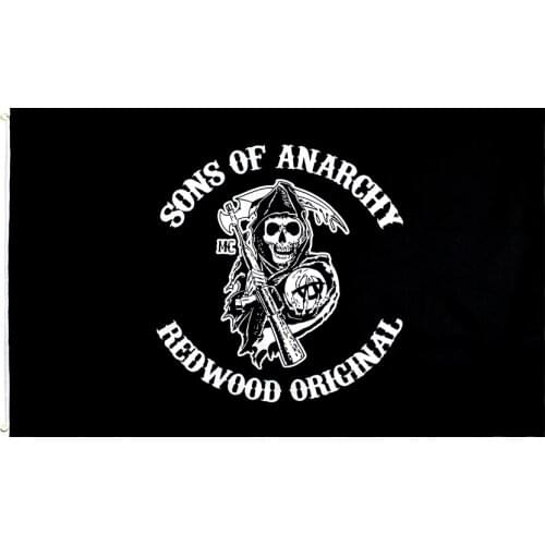90x150cm Anarchy skull flag