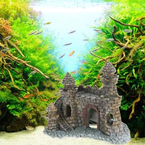 Castle aquarium landscaping ornaments Vintage Castle Aquarium Decorations Home Fish Tank Landscape Decoration Home Aquarium
