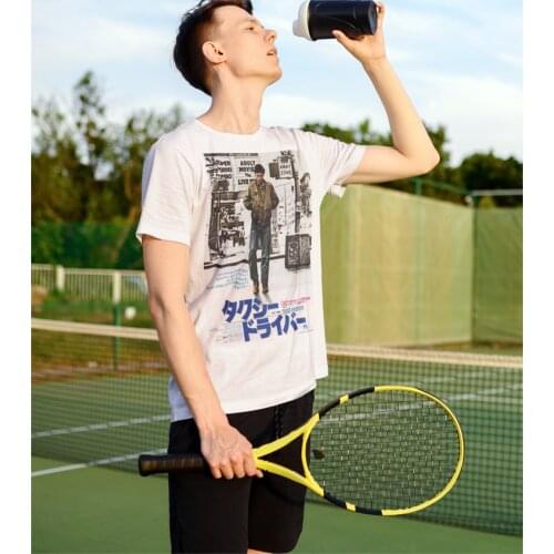 Mens T-Shirt Taxi Driver Japanese Poster Vintage Tees Short Sleeve Robert De Niro Movie T Shirt Round Neck Clothes Gift Idea