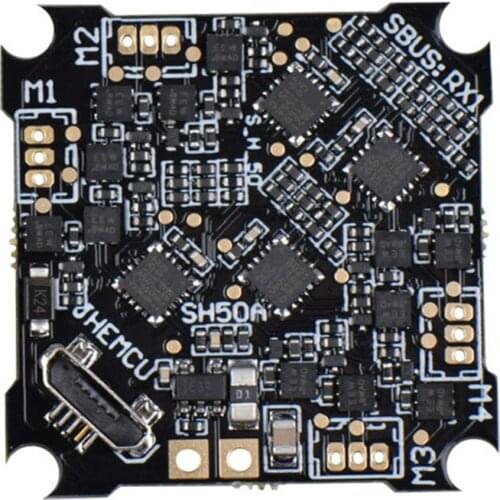 JHEMCU SH50A F4 OSD 2-3S Flight Controller with 5V BEC Output Built-in 5A BLheli_S 4in1 Brushless ESC for Whoop RC Drone FPV Rac