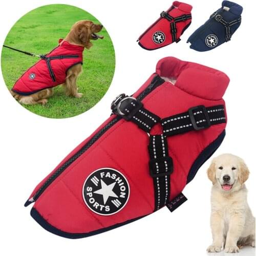 Winter New Pet Jacket Raincoat French Bulldog Pet Warm Coat Waterproof Dog Clothes Outfit Vest for Small Medium Large Dogs