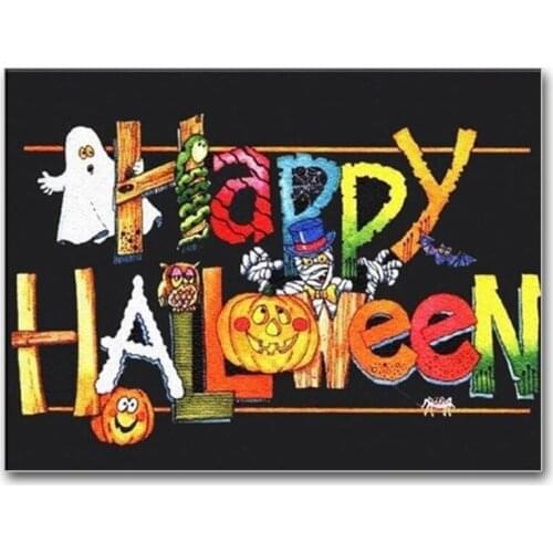 Square/Round Diamond Painting Blackboard Crafts Diamond Embroidery Cartoon Mosaic Rhinestone Kit Halloween Decorations