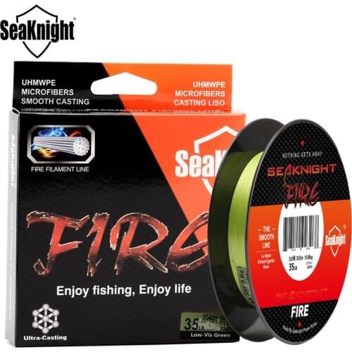SeaKnight FIRE Fishing Line 150M 300M Ultra-Casting PE Fire Filament Line Saltwater Floating Fishing Line 6-40LB