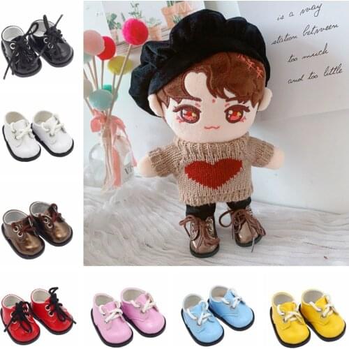 Cute 5.5*2.8cm 7 Colors PU Leather Doll Boot for 14" Doll 1/6 EXO Russian DIY Handmade Toys Doll Shoes Accessories