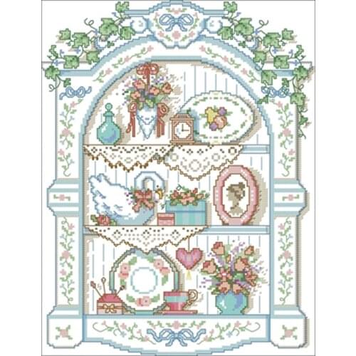 Small flower cabinet patterns Counted Cross Stitch 11CT 14CT 18CT DIY Chinese Cross Stitch Kits Embroidery Needlework Sets