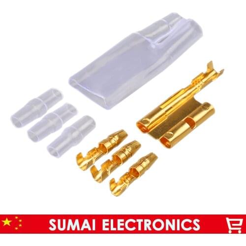 3 male to 1 female car wire connectors sets,bullet terminal+sheath,3.5mm terminal Pin for car motorbike etc