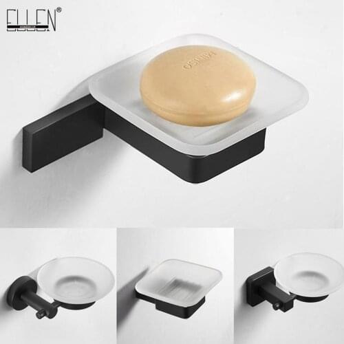 Bathroom Soap Dish Wall Mounted 304 Stainless Steel Black Sqaure Bath Soap Holder ML9311