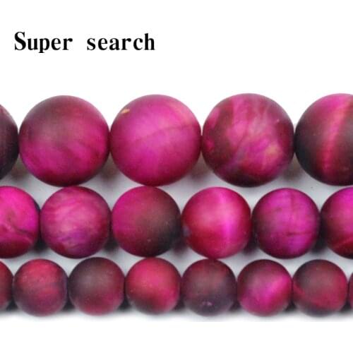 Natural Rose Red Tiger Eye Loose Spacer Stone Matte Round Beads for Jewelry Making, 4/6/8/10 / 12mm DIY Craft Bracelet Necklace
