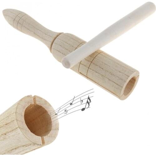 New Sound Tube Wooden Crow Kid Children Gift Wood Sounder Musical Toy Percussion Education Instrument with Stick