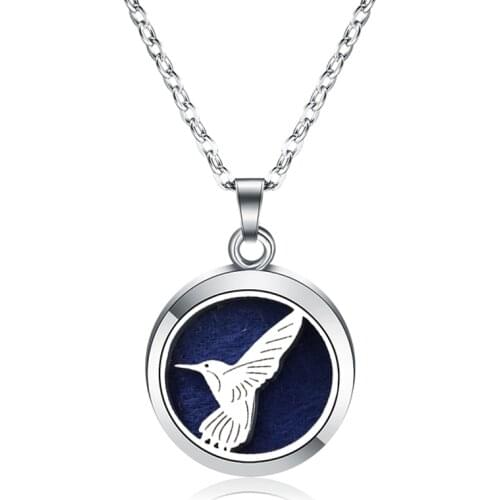 New Aroma Pigeon Diffuser Necklace Stainless Steel Magnetic Pendant Perfume Aromatherapy Essential Oil Locket Necklace Jewelry