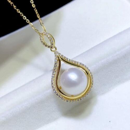 YIKALAISI 9-10mm Natural Freshwater Pearl Pendants Jewelry For Women 925 Sterling Silver New Arrivals Pendants Necklaces