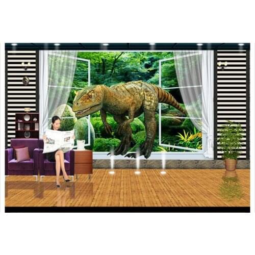 Custom 3d wallpaper 3d wall murals wallpaper Lifelike dinosaurs 3d drawings in TV setting wall mural wallpaper room decoration