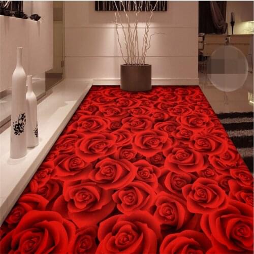 Beibehang Custom wallpaper Home Decor 3d flooring Romantic Rose Bathroom Bedroom Living Room 3D Floor papier peint mural 3d