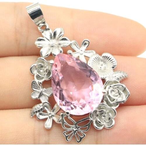 38x29mm Multi Color Star Shape Created Rhodolite Garnet Peridot Aquamarine Gift For Sister Silver Pendant