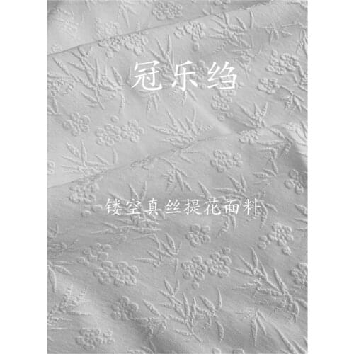 Silk Crepe Jcquard Fabric Special 100% Pure Silk Jacquard for Vintage Clothes Dress B186