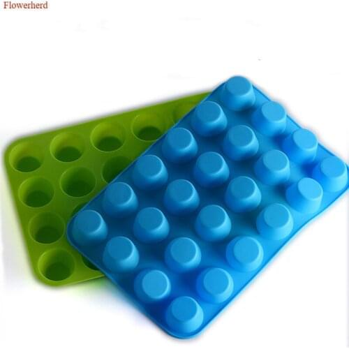 3d Silicone 24 Holes Circular Muffin Cup Mold Jelly Biscuit Baking Pan Cake Baking Mold Fondant Tools Chocolate Candy Mold
