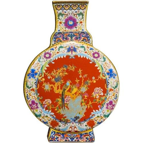 Antique Palace Enamel Vase Chinese Porcelain Flower Vase Collection Vase