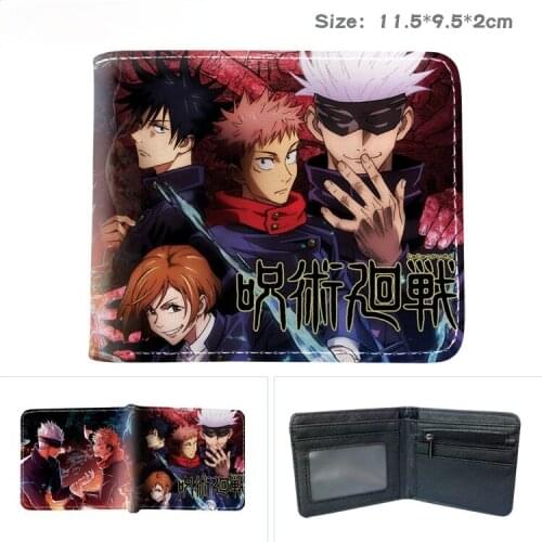 Jujutsu Kaisen Cartoon Anime Student Wallet Itadori Yuji Gojo Satoru Printed Men Women Short Fold Card Case Coin Purse Wallet